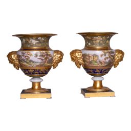 Pair of Early 19th Century English Louis XV Style Porcelain Mason Vases