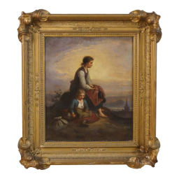 Early 19th Century Continental "The  Runaways" Oil on Canvas