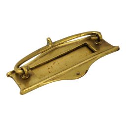 Late 19th Century English Victorian Brass Door Knocker and Mail Slot