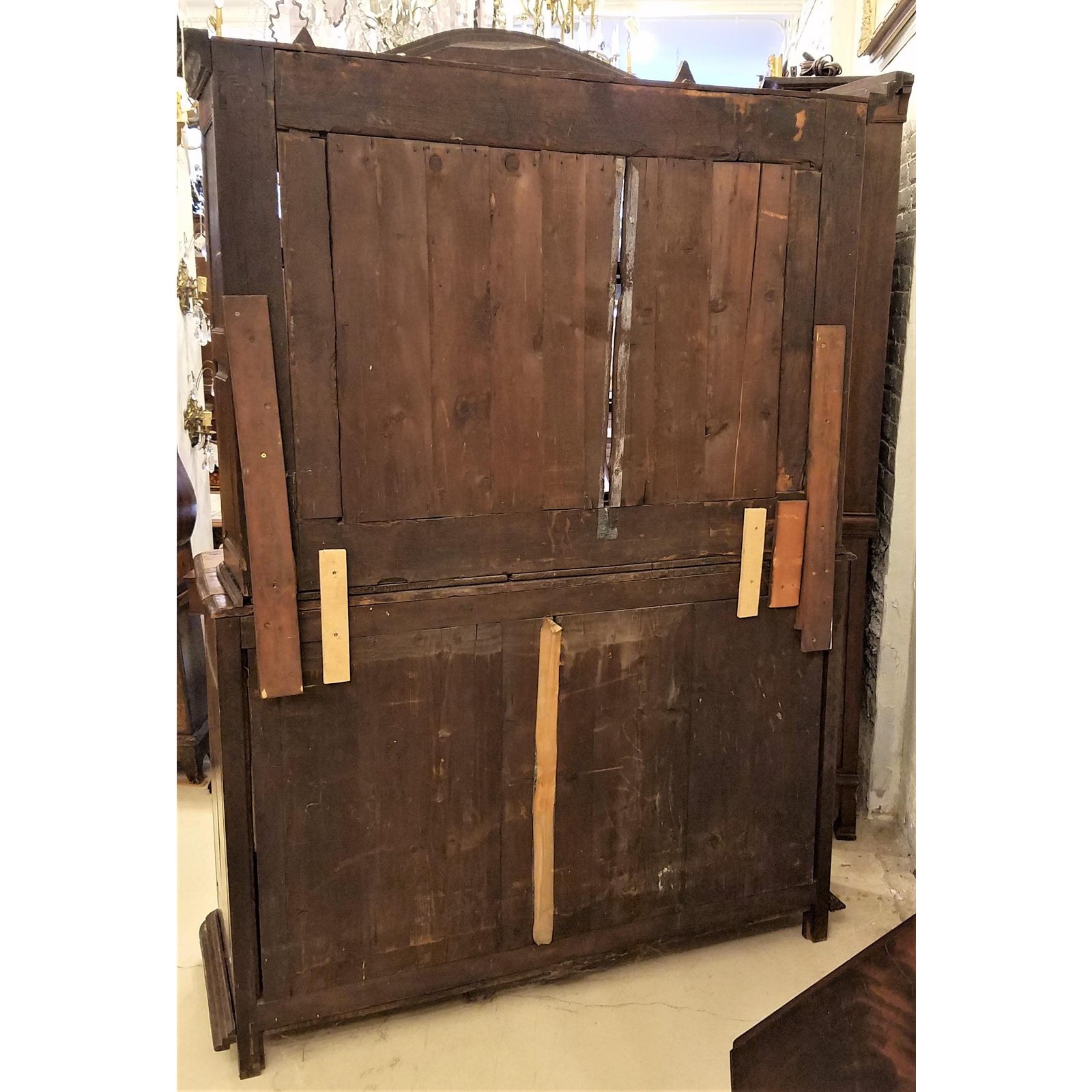 Circa 1760 French Provincial Oak Dresser Cabinet With Glass Doors and Shelving - Image 15