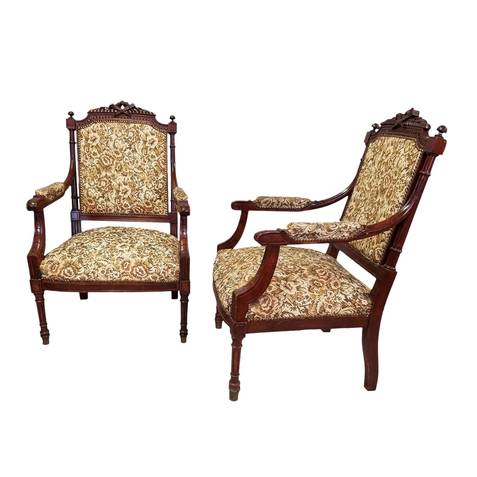 Circa 1910 Pair of French Louis XVI Style Armchairs - Image 2