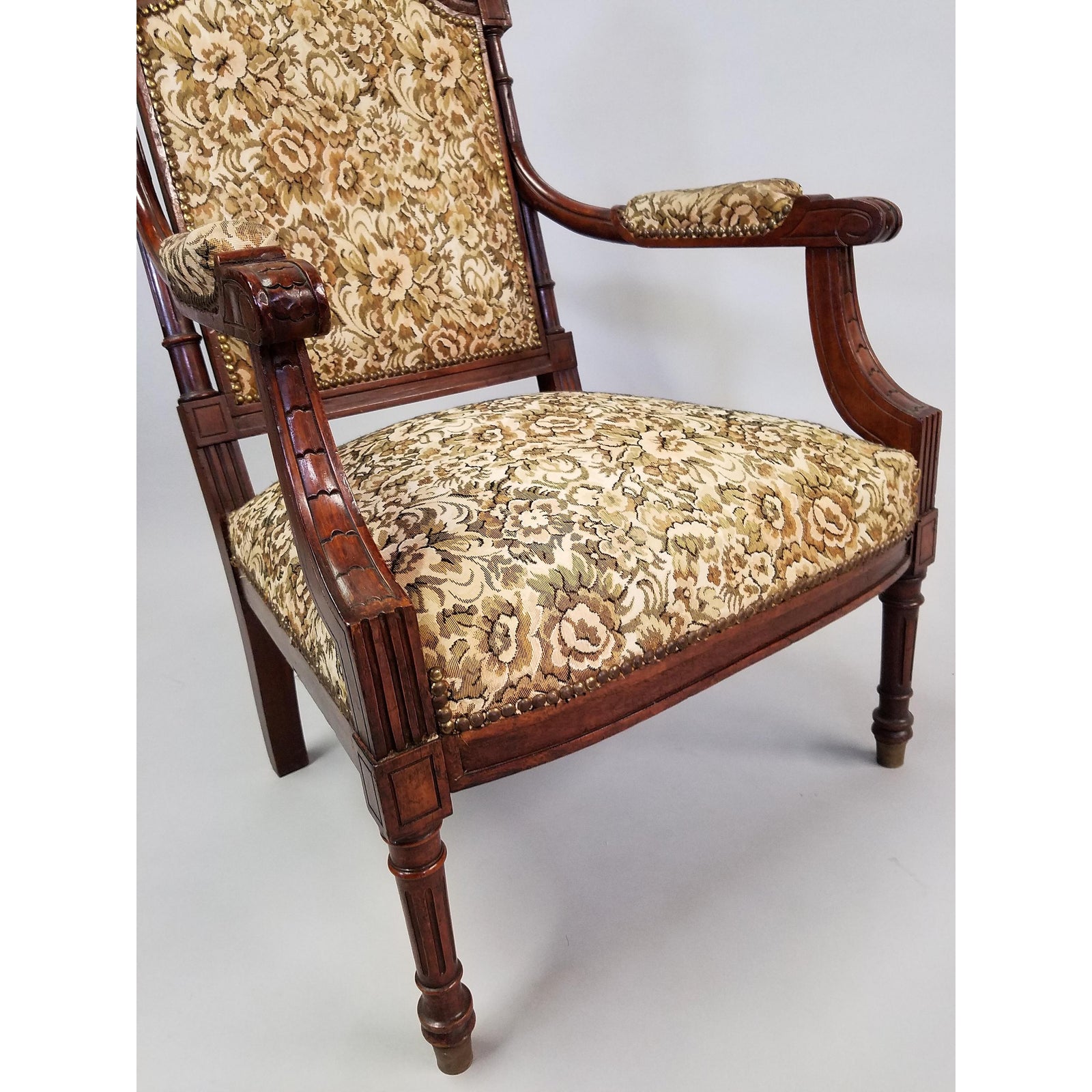Circa 1910 Pair of French Louis XVI Style Armchairs - Image 7
