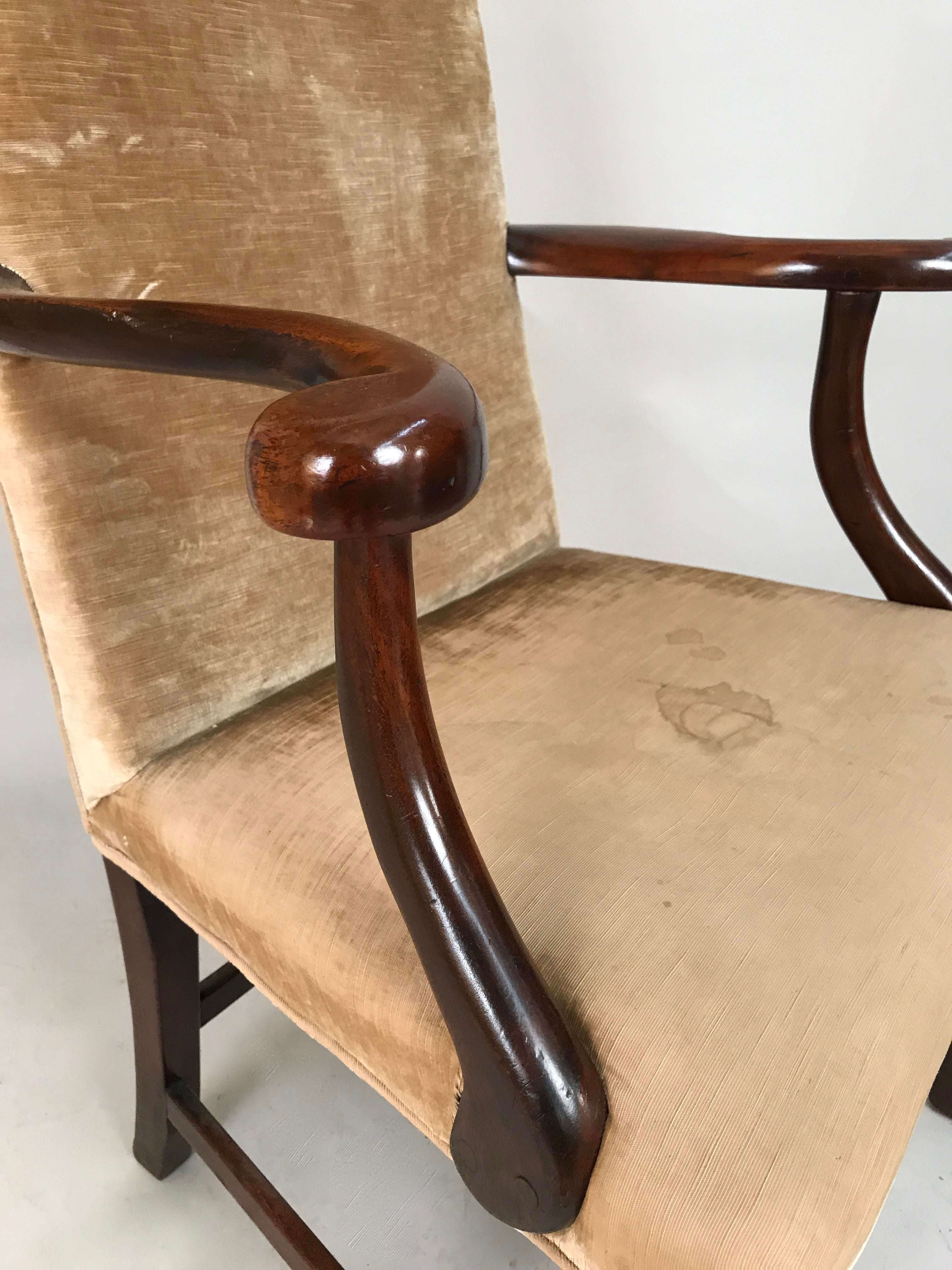 Mid 18th Century George III English Mahogany Armchair - Image 7