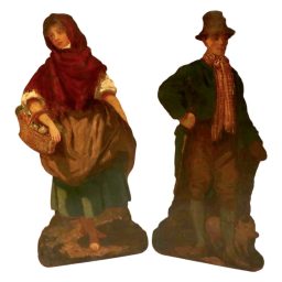 Pair of Early 19th Century Georgian Pinewood Oil-Painted Dummy Boards