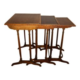 Circa 1830 Regency English Mahogany Branded Nest Tables