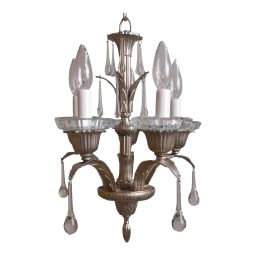 Art Deco Nickel on Bronze Chandelier