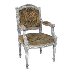 1940s French Louis XVI Style Child's of Doll's Armchair Attributed to Maison Jansen