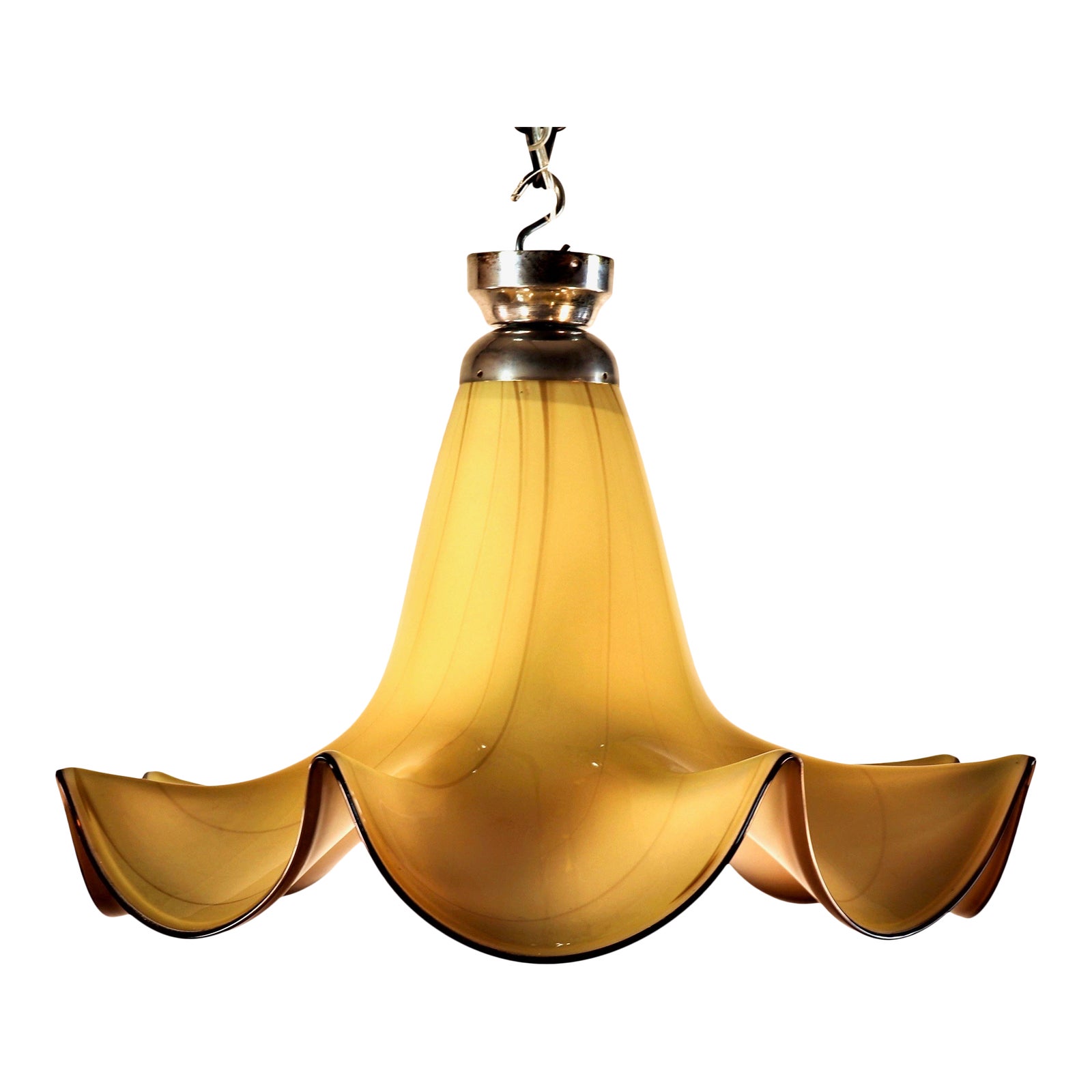 Mid Century Modern Seguso Murano Glass Bell Shaped Fixture