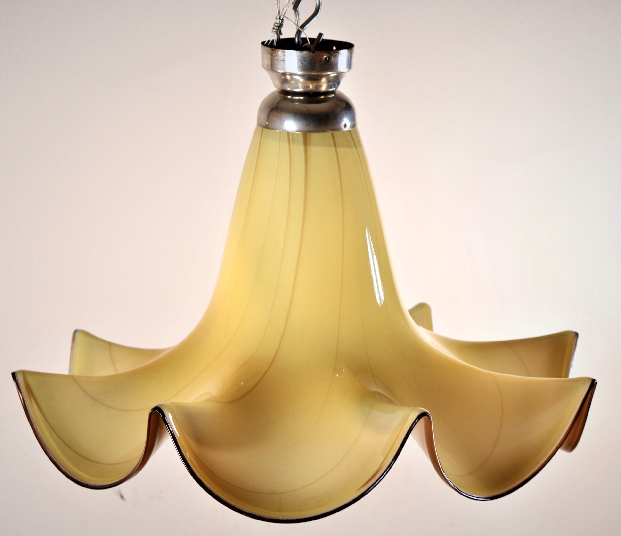 Mid Century Modern Seguso Murano Glass Bell Shaped Fixture - Image 4