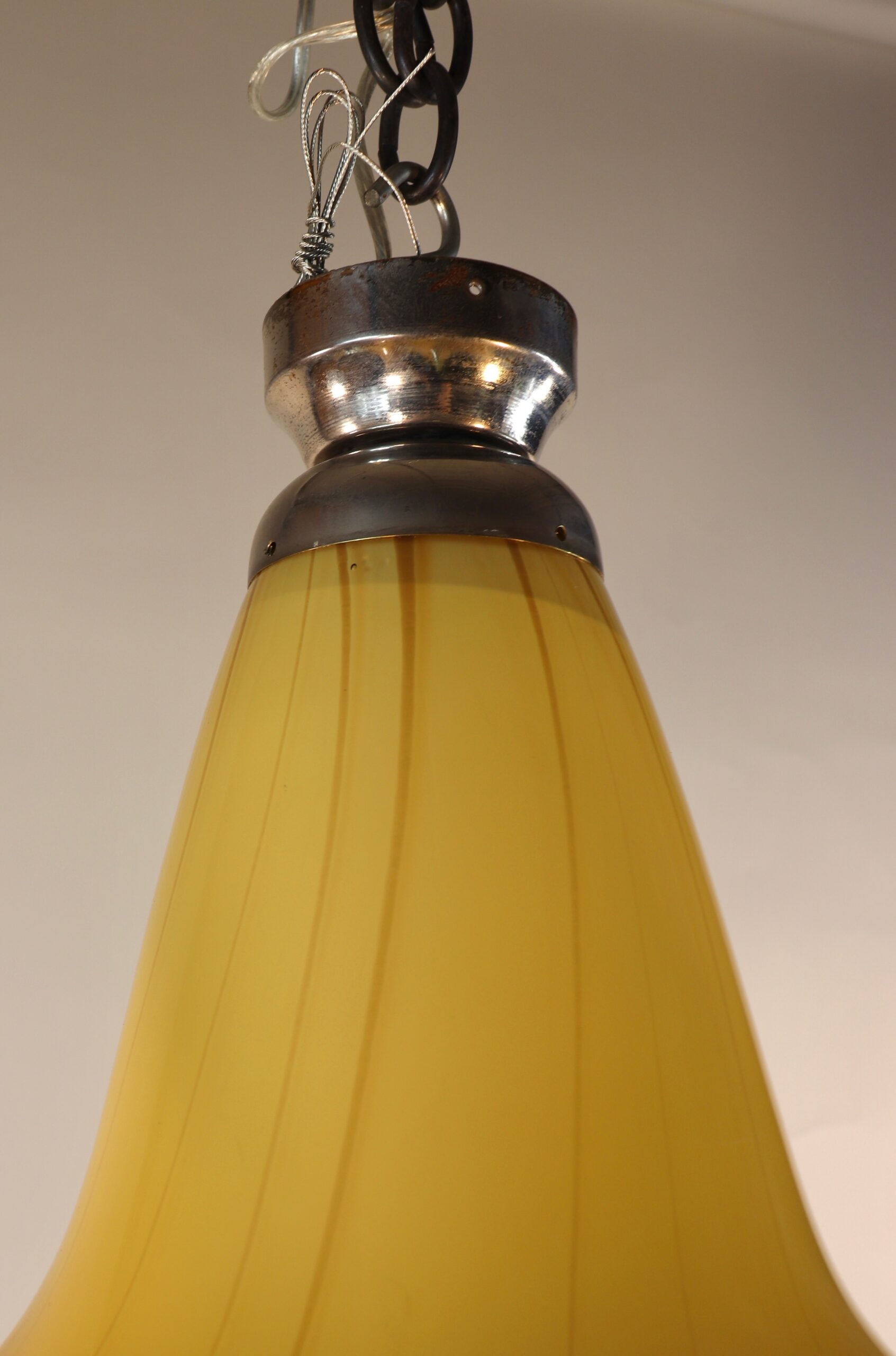 Mid Century Modern Seguso Murano Glass Bell Shaped Fixture - Image 7
