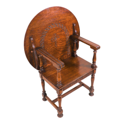 Circa 1910 Metamorphic Oak Monks Table Chair