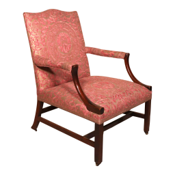 Circa 1830 George III Fortuny Upholstered Gainsborough Mahogany Armchair