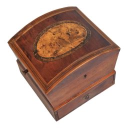 Circa 1820 English Georgian Style Mahogany and Satinwood Casket