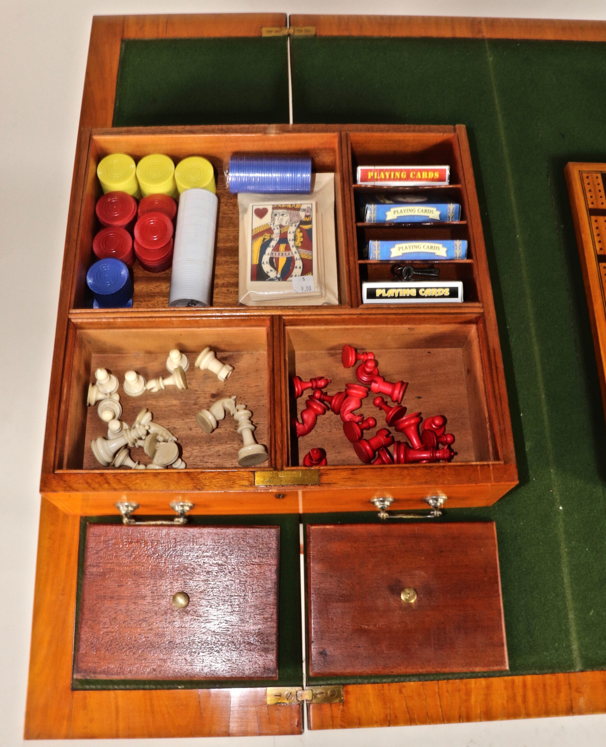 Circa 1910 Edwardian Satinwood Hand-Painted Game Table - Image 9