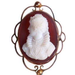 19th Century Carnelian Cameo Brooch