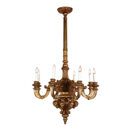 19th Century French Renaissance Style Carved Gilt Wood Chandelier