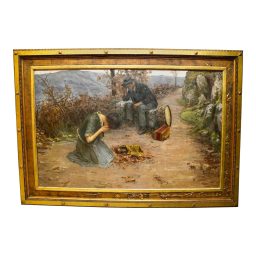 Late 19th Century Italian Oil on Canvas by Domenico Pennacchietti titled "Dead Monkey"