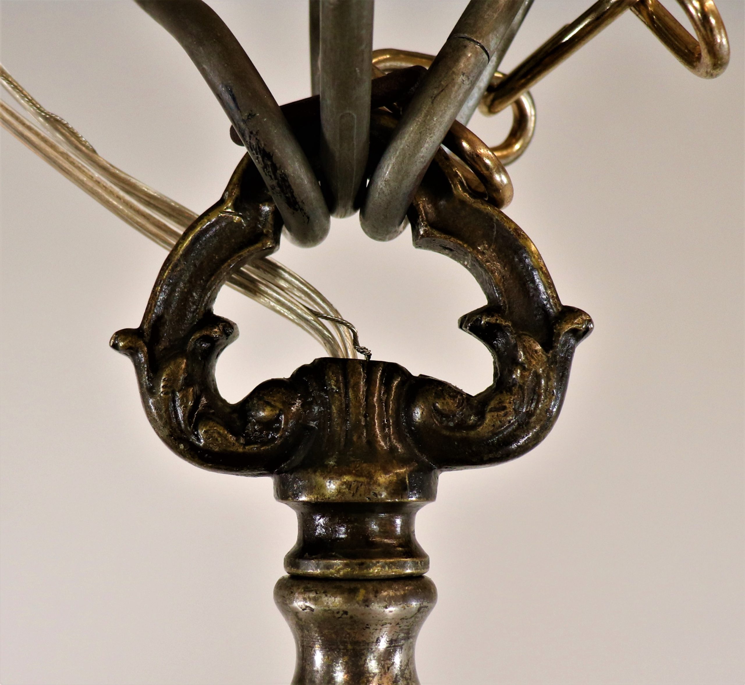 Large Circa 1920 French Neoclassical Alabaster Chandelier - Image 4