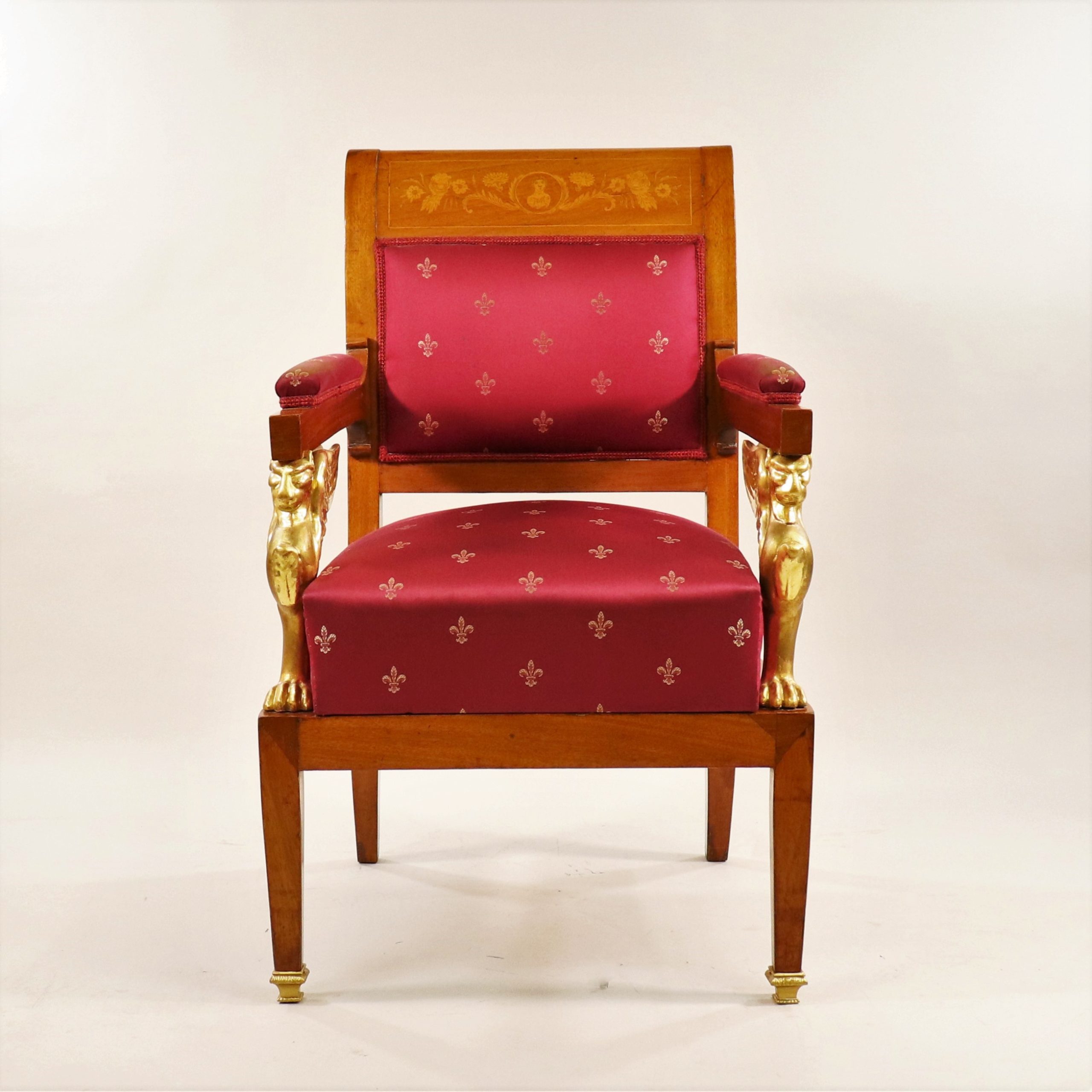 Circa 1810 French Empire Winged Lion Armchair Attributed to Charles Percier - Image 3