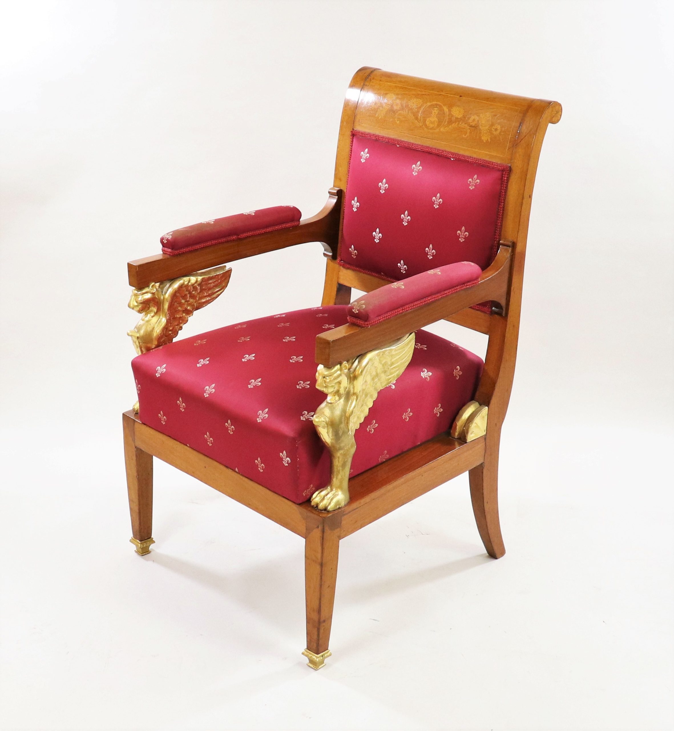 Circa 1810 French Empire Winged Lion Armchair Attributed to Charles Percier - Image 2