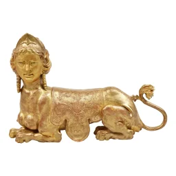 Early 19th Century English Regency Greek Revival Gilt Carving of a Sphinx