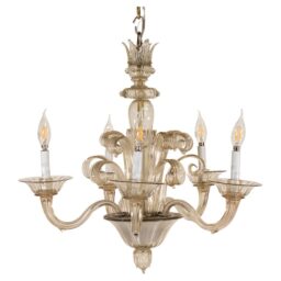 Mid Century Champagne Murano Chandelier