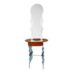 1990s PM Italian Bent Glass Wavy Table / Mirror