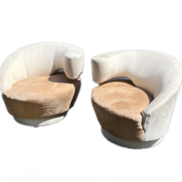 Pair of 1990s Sculpted Weiman Preview Swivel Chairs