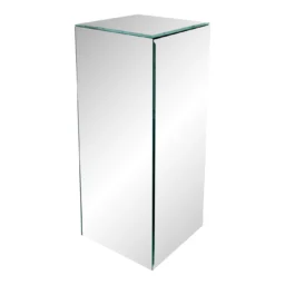1980s Postmodern Light Up Mirrored Pedestal Display Stand (Quantity 2, Price for Each)