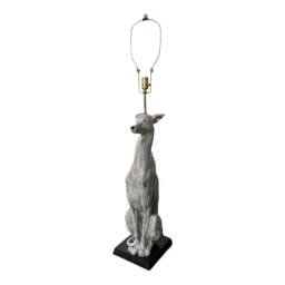 Vintage 1970s Life Size Whippet Dog Sculpture Lamp