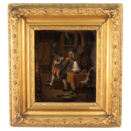 19th Century European Oil on Canvas "My Grandfather the Tailor"