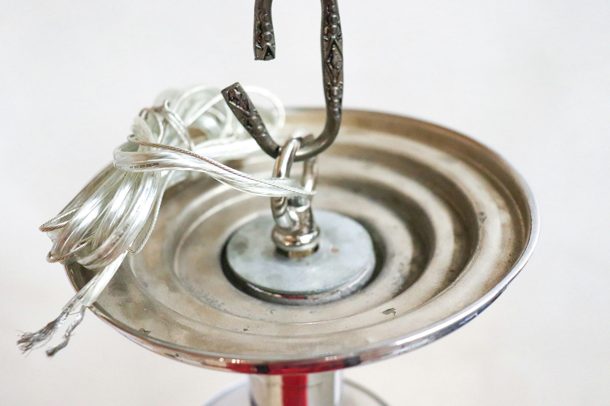 German Art Deco Alabaster And Chrome Chandelier - Image 8