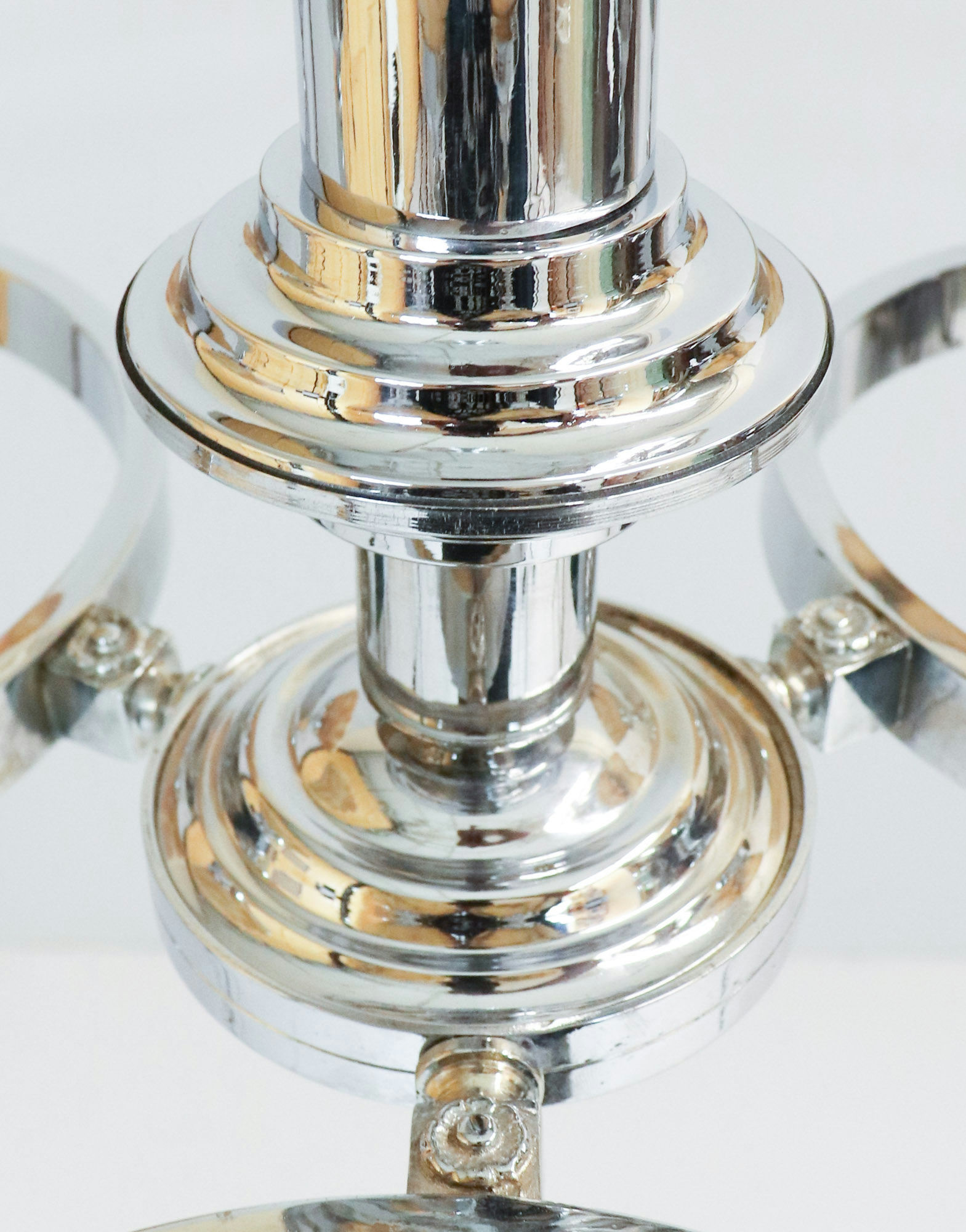 German Art Deco Alabaster And Chrome Chandelier - Image 15