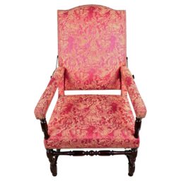 Mid-19th Century Gothic Revival English Walnut Reclining Arm Chair