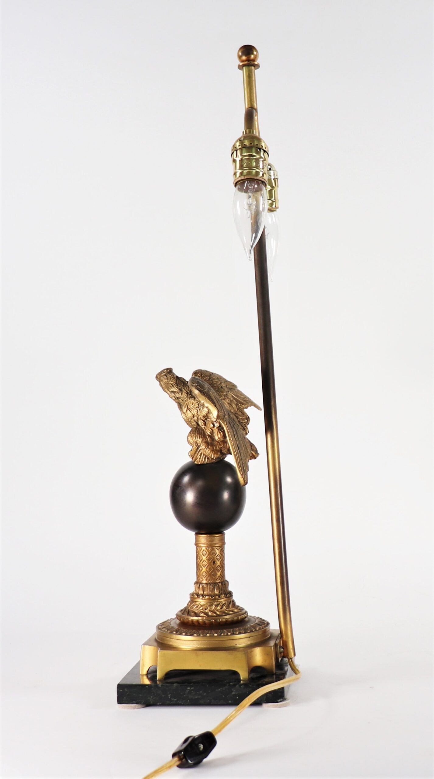 Early 20th Century French Napoleon III Empire Style Table Lamp on Black Marble Base - Image 9