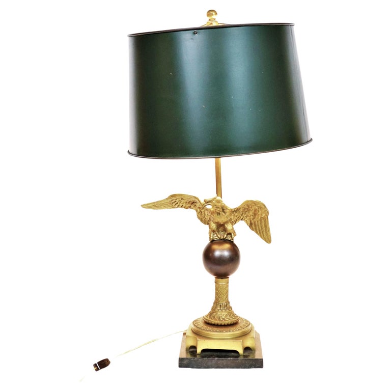 Early 20th Century French Napoleon III Empire Style Table Lamp on Black Marble Base