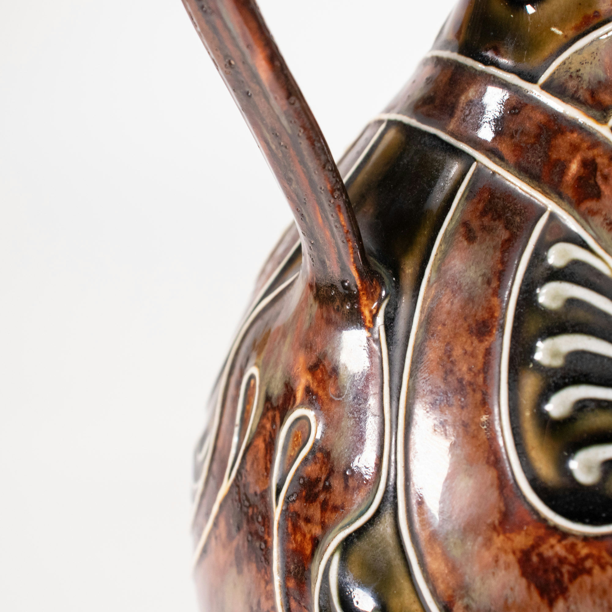 Early 20th Century English Royal Doulton Arts and Crafts Lambeth Stoneware Amphora Vase by Frank A Butler - Image 4