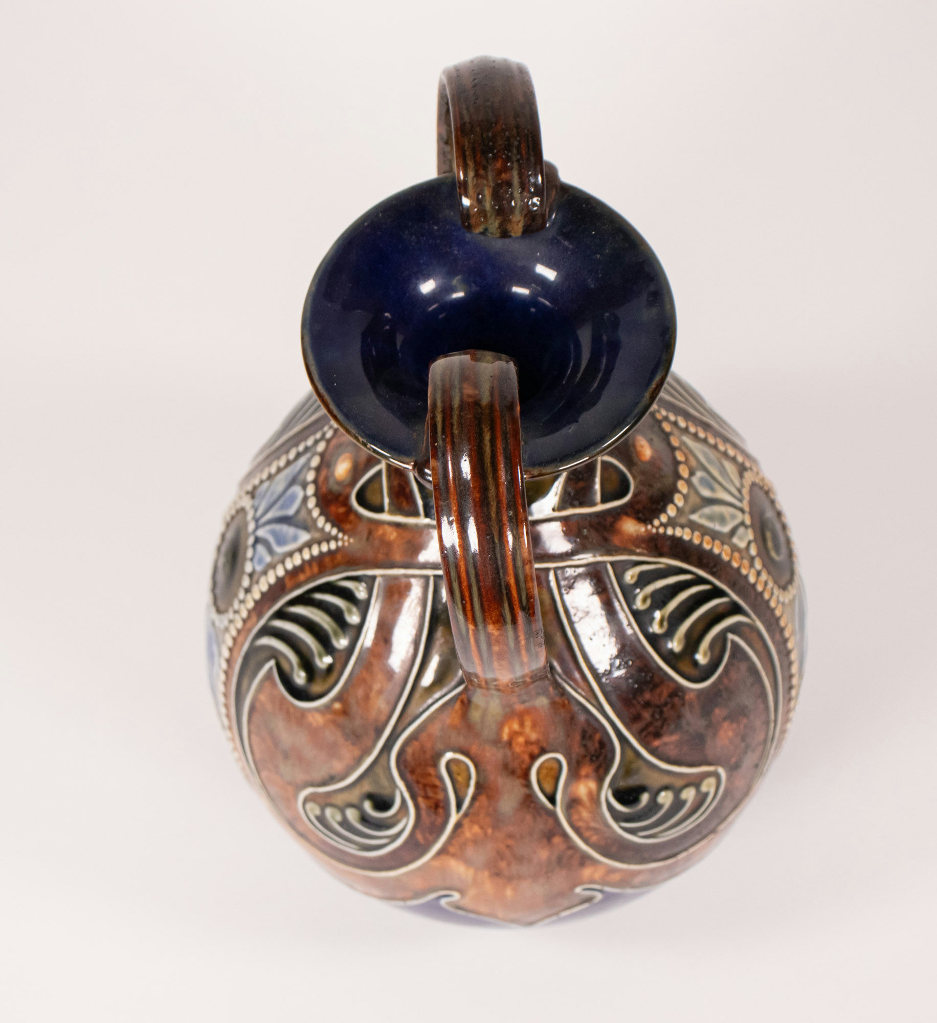 Early 20th Century English Royal Doulton Arts and Crafts Lambeth Stoneware Amphora Vase by Frank A Butler - Image 8