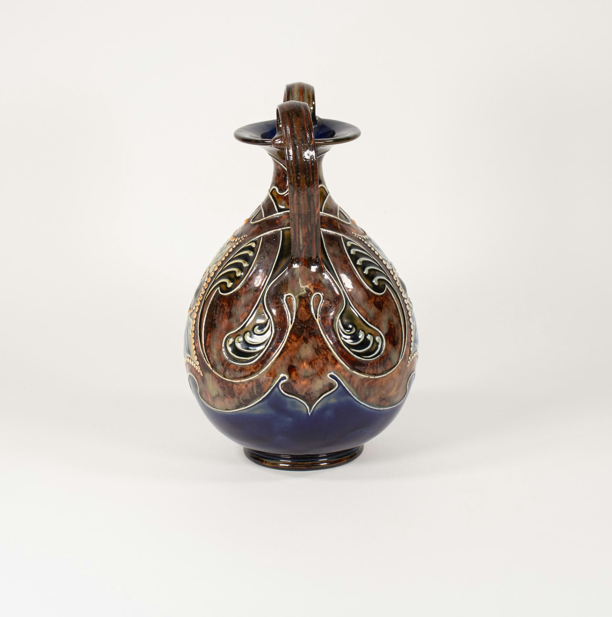 Early 20th Century English Royal Doulton Arts and Crafts Lambeth Stoneware Amphora Vase by Frank A Butler - Image 14