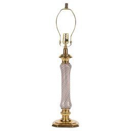 Mid Century Aventurine Filigrana Murano Table Lamp attributed to Dino Martens for Aureliano Toso
