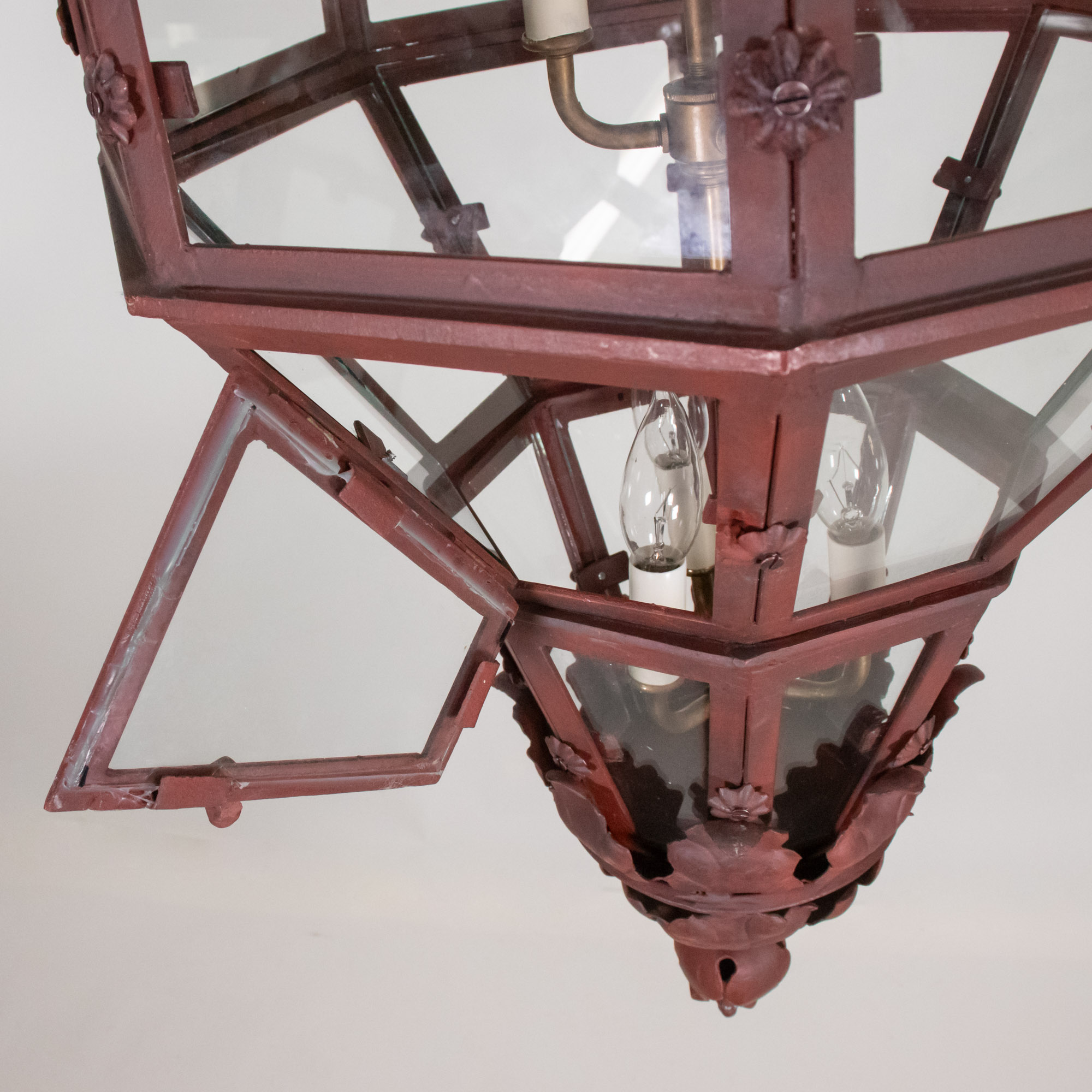 Pair of Large 19th/20th Century French Louis XVI Style Patinated Hand Wrought Lanterns - Image 6