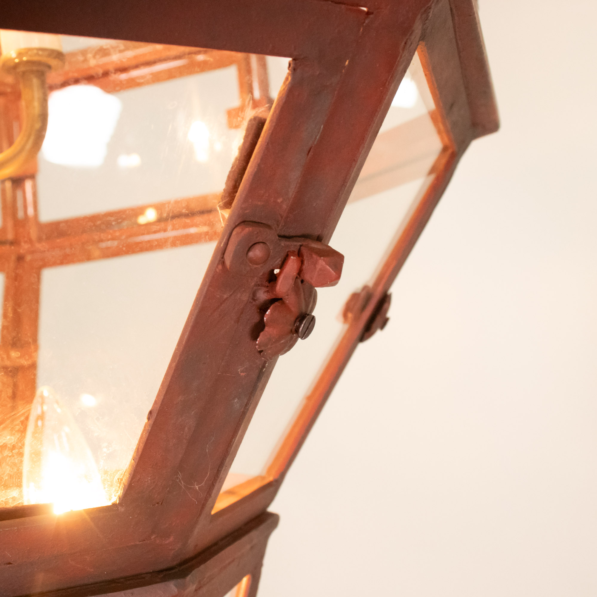 Pair of Large 19th/20th Century French Louis XVI Style Patinated Hand Wrought Lanterns - Image 8