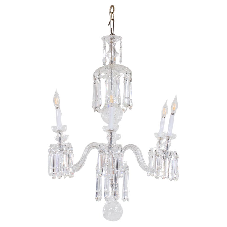 Early 20th Century English Regency Style Waterfall Crystal Chandelier