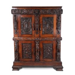19th Century French Renaissance Revival Cabinet with Ornamental Figural Carvings