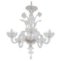 Vintage Baroque Style Quilted Cristallo Murano Chandelier