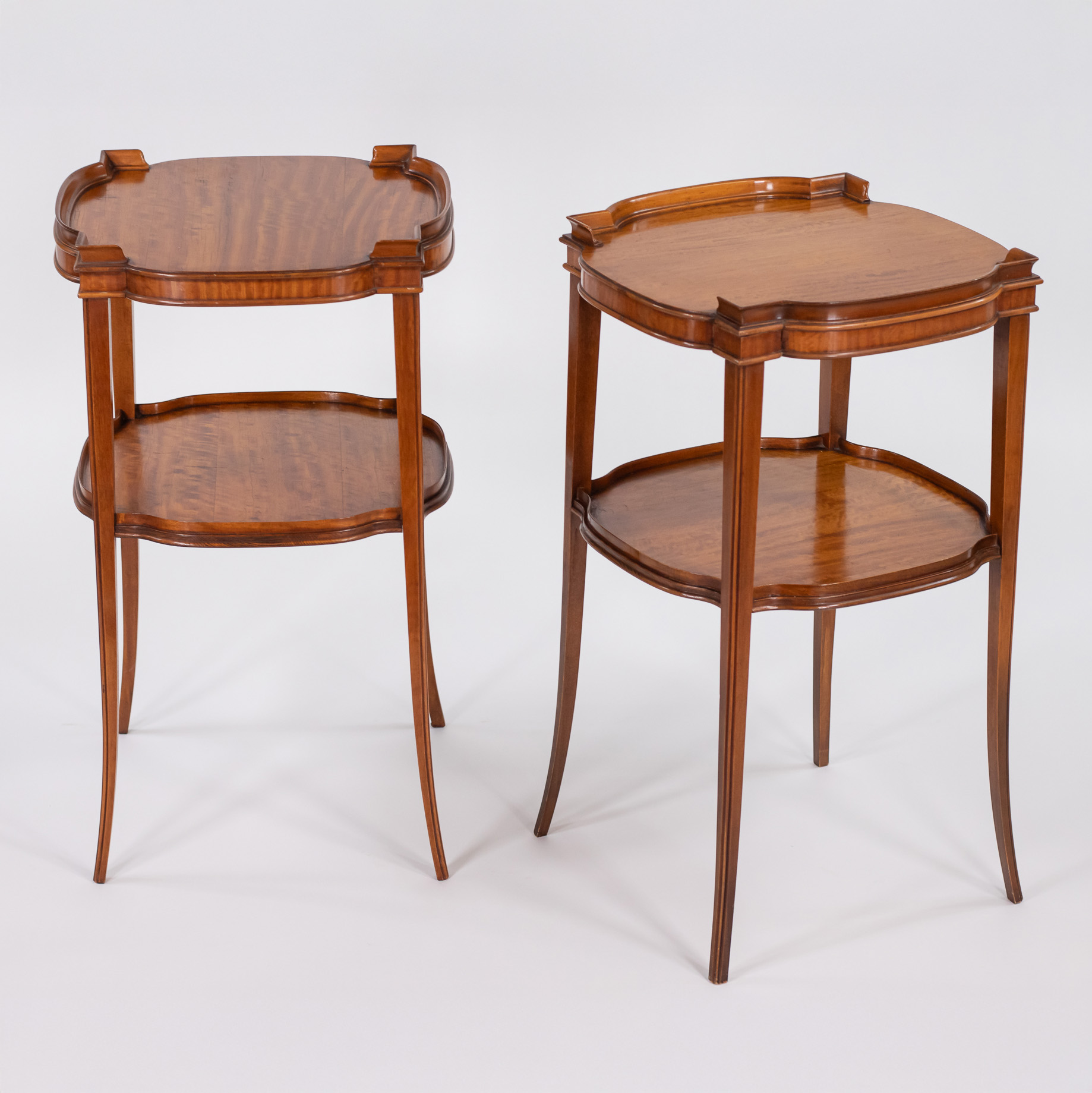 Pair of Mid-Century Italian Satinwood Veneered End Tables - Image 2