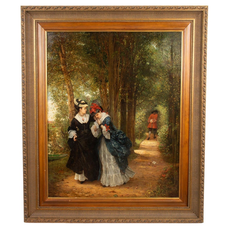 Large Late 19th Century Oil on Canvas Genre Scene attributed to George Adolphus Storey R.A. (British 1834-1919)