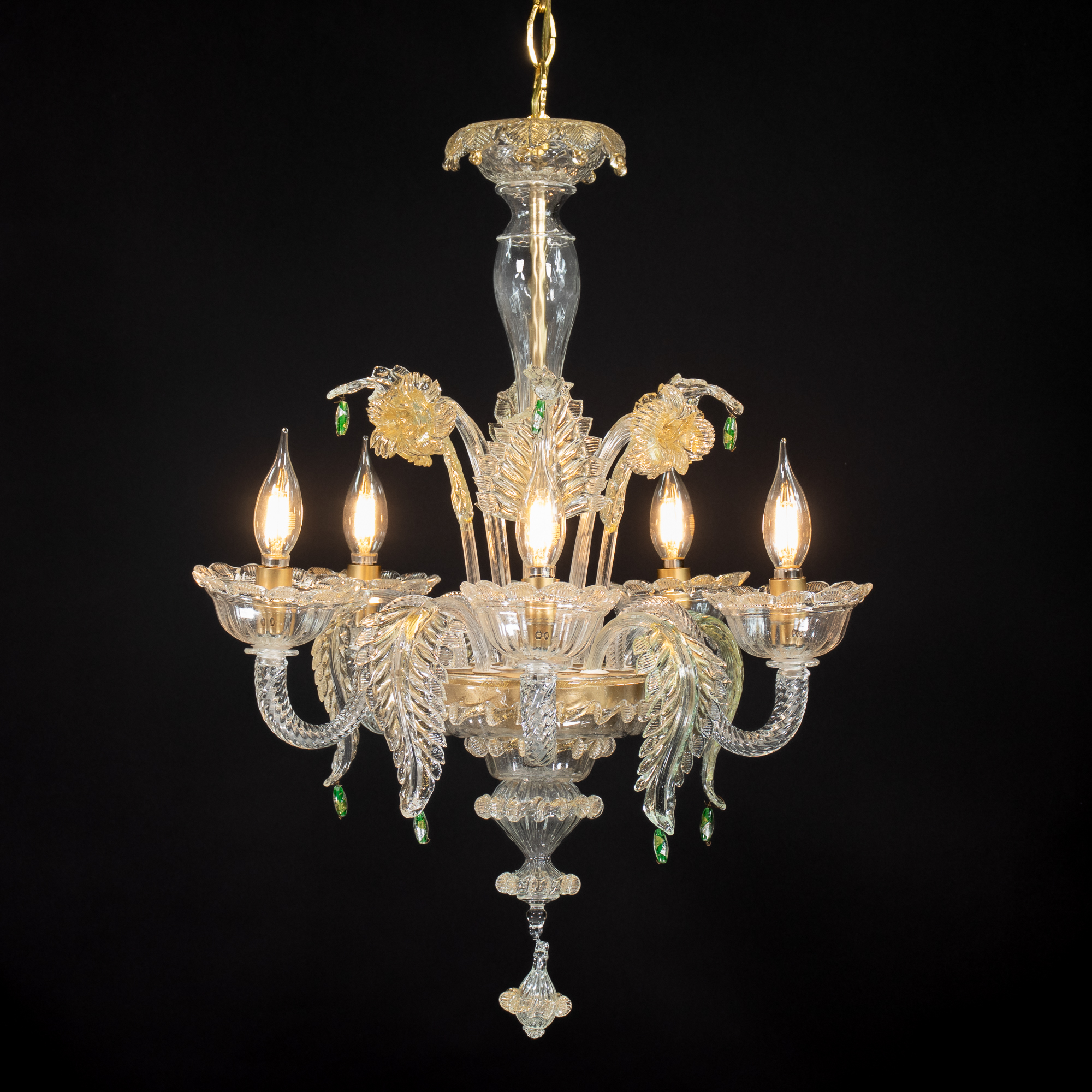 Vintage Ca’ Rezzonico Style Gold‑Infused Murano Chandelier in the Manner of Giuseppe Briati - Image 20