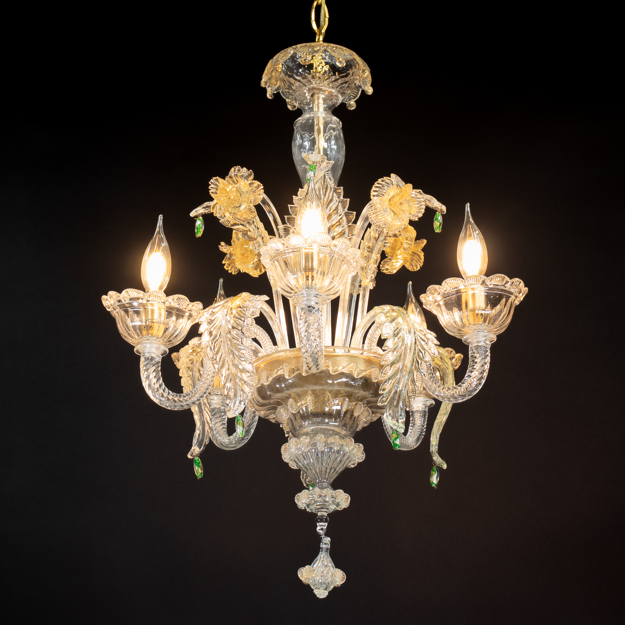 Vintage Ca’ Rezzonico Style Gold‑Infused Murano Chandelier in the Manner of Giuseppe Briati - Image 3