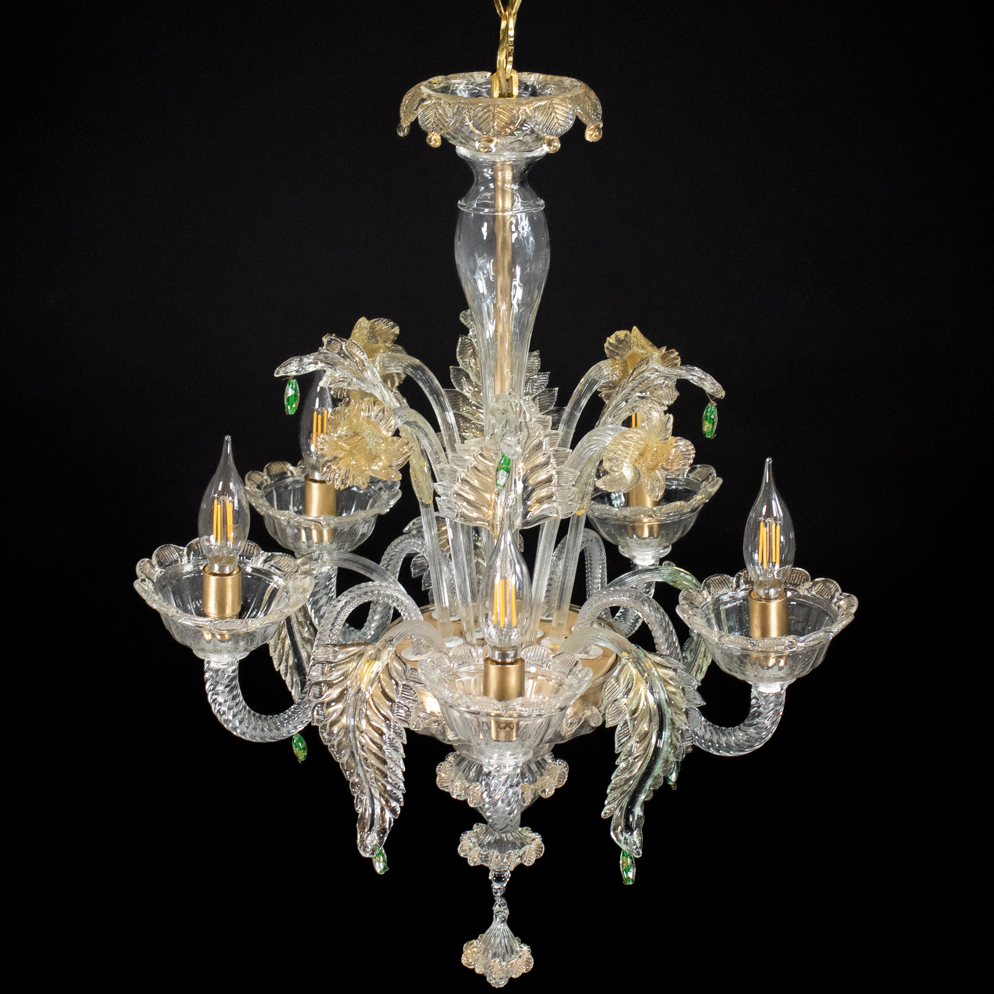 Vintage Ca’ Rezzonico Style Gold‑Infused Murano Chandelier in the Manner of Giuseppe Briati - Image 4